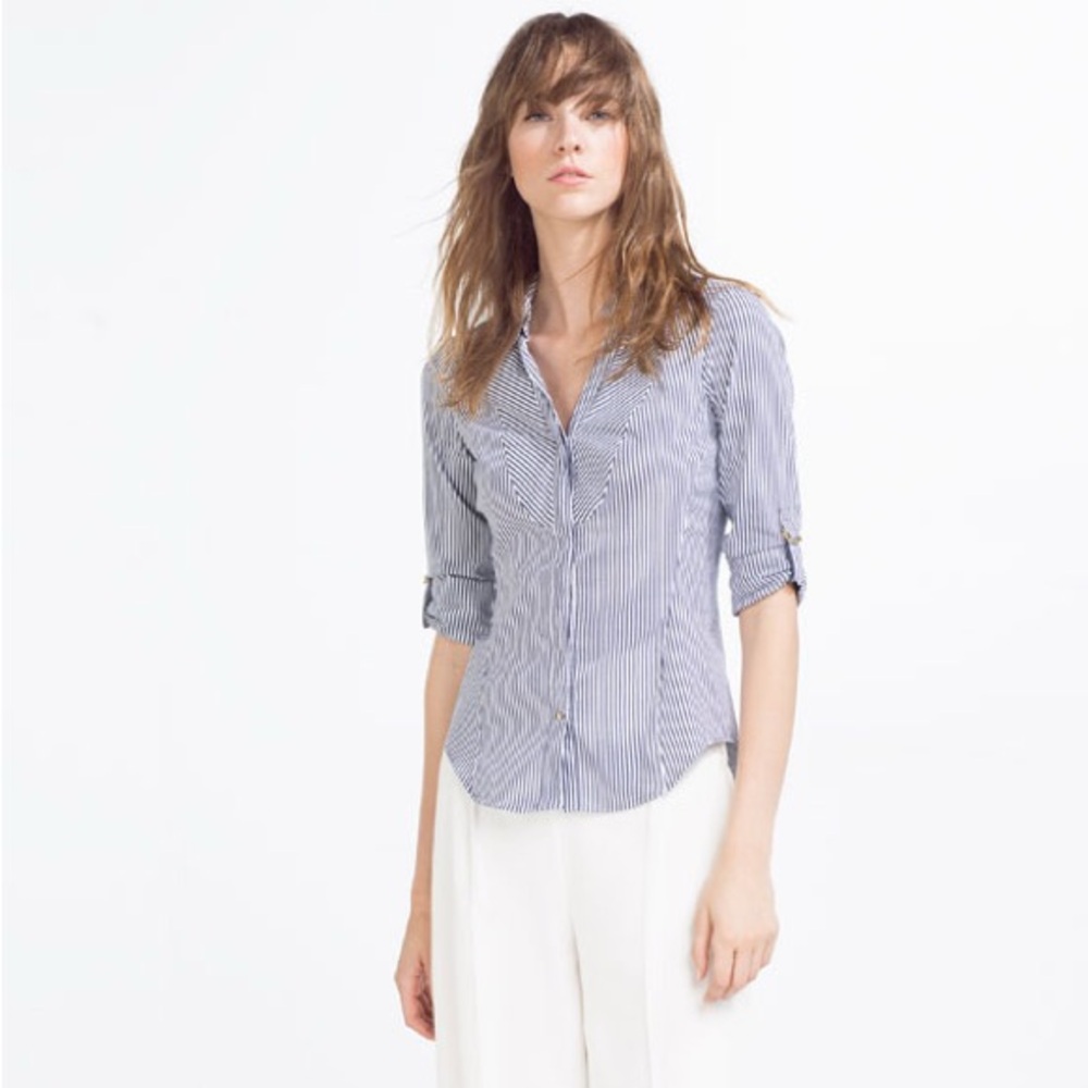Zara Striped Blue Top